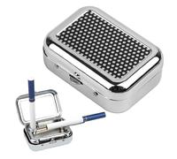 Portable Ashtray, Pocket Ashtray with Lid, Stainless Steel Portable Ashtrays for Cigarettes, Odour-Proof Portable Cigarette Butt Box for Outdoors Travel Camping Car Bar