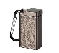 Portable Ashtray Pocket Size Mini Ashtray with Lid, Smell Proof Pocket Cigarette Ashtray Handbag Keychain Ash Tray for Outdoor Indoor Travel Use, Black