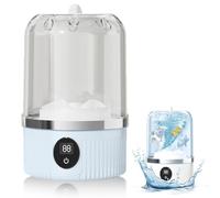 Portable Automatic Mini Washing Machine, 2025 New Portable Rechargeable Mini Ultrasonic Washing Machine for Underwear, Compact Travel Laundry for Apartment, Dorm, RV, Camping, White (Blue)