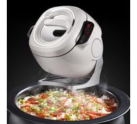 Portable Automatic Stir Fry Cooker, Auto Cooking Wok Fried Rice Machine with Visual Pot Lid, 360° Automatic Rotation, Touch Panel Cooker Robot for Home Restaurant
