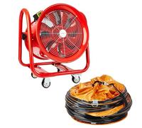 Portable Axial Ventilation Commercial Fume Extractor Blower Fan comes with Free PVC Flexible Duct Hose 5m long & one year Guarantee (18" Inches Fan with Duct)