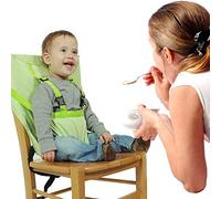 Portable Baby Booster Seat Dining Chair Safety Harness, Toddler High Chair Feeding Chair Seat Cover Belt, Foldable Highchairs Cover Safe Strap Suitable for Most Chairs (Green)
