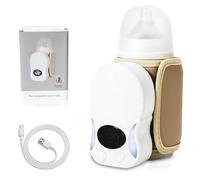 Portable Baby Bottle Warmer, Bottle Warmer, Baby On the Go, 10,000 mAh Wireless Milk Warmer with Intelligent, 6 Adjustable Temperatures, USB Baby Bottle Warmer for Home On the Go Travel