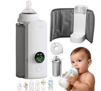 Portable Baby Bottle Warmer - Cordless Rechargeable Design with Smart 6-Level Temperature Control for Safe, Fast Heating Anytime, Anywhere