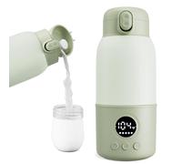 Portable Baby Bottle Warmer for Travel, 12.8 oz Formula On-The-Go Container with 2 Minute Fast Heating, Must Have for Baby Travel and Maintenance Function