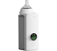 Portable Baby Bottle Warmer, USB Rechargeable Milk Heater for Breastmilk and Formula, Fast Heating Travel Bottle Warmer with Temperature Control, Battery Powered for On The Go Feeding