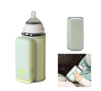 Portable Bottle Warmer for Travel, Baby Bottle Warmer for Breastmilk or Formula, Leak-Proof Travel Warmer for Baby Bottles with Battery-Powered Temperature Display and Flashlight, 6000MAH