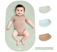 Portable Baby Changing Pad, Wipeable Vegan Leather Changing Pad, 27.5 × 15.7 '' Diaper Waterproof Changing Mat for Travel, Home, Light Green