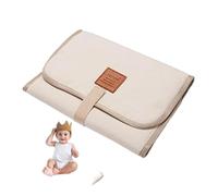 Portable Baby Diaper Changing Pad, Foldable Baby Travel Changing Mat with Waterproof Layer for On-the-Go Parents, Soft & Compact Station for Diaper Bag, Ivory White.