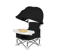 Portable Baby Feeding Chair - Toddler Portable Seat with Removable Tray | Foldable Feeding Seat with Sun Canopy for Baby Home Travel Camping Picnic Lawn Beach