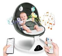 Portable Baby Swing for Infant,Electric Baby Swing,Bluetooth Infant Swing for Newborn with Remote Control,12 Music,5 Speed,3 Seat Position,Baby Rocker for Baby 0-6 Month(Green)