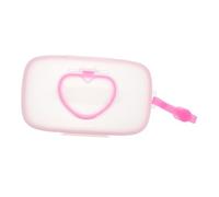 Portable Baby Wet Tissue Case with Button, Hanging Holder | PP Body, Silicone Seal and Slender Profile, Reusable Pink Design for Diaper Bags, Cribs