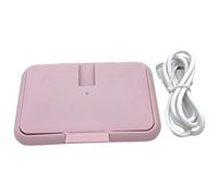 Portable Baby Wipes Warmer Napkin Warmer Box Paper USB Charging Wet Wipes Dispenser for (Pink).