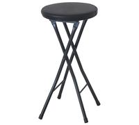 Portable Backless Folding Bar Stool 19 Inch Height BlackIdeal for Kitchen Recreation Room Compact Design Easy Storage 1 Piece