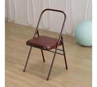 Portable Backless Folding Yoga Chair - Non-Slip PU Leather Double Beam Design Ideal for Home & Studio Perfect for Iyengar Yoga - Available in Black & Brown