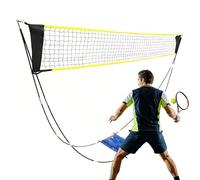 Portable Badminton Net - Foldable Sport Training Equipment | Portable Volleyball Net Equipment - for Backyard Practice Vacation Camping Beach Park Court Gym