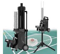 Portable Badminton Serve Machine, Intelligent Self-Training Ball Feeder, Smart APP Control, Adjustable Serving Frequency 1.0s to 5s for Training