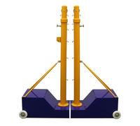 Portable Badminton Tennis Volleyball Net Stand with 8 Height Adjustments, Heavy Duty Backyard Sports Set with PU Silent Tire