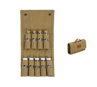 Portable Bag with 9 Jars - Portable Canvas Seasoning Storage Bag, Bottle Holder with Condiment Bottle, Set for Outdoor Camping BBQ Picnic