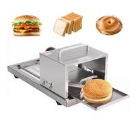 Portable Bagel Portioning Machine, Push Pull Burger Bread Slicer 4 Levels Adjustable Thickness, Manual Burger Buns Slicer Cutter with Ceramic Blades for Bagels Breads