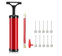 Portable Ball Pump,Air Pump Inflator Kit with Needle,Nozzle, Extension Hose Hand Pumps for Basketball Football Volleyball Water Polo Rugby Exercise Sports Ball Balloon Swim Inflatables (13 piece)