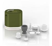 Portable Balloon Pump USB LED Light 4.5KPA Fast | Dual-mode nozzle design, fits standard valves, 7.2x4.8x7cm compact size, white black green khaki colors(Green)