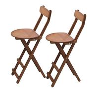 Portable Bamboo Folding Bar Stool 18/24/27in with Backrest & Footrest Counter Height Foldable Stool for Kitchen & Breakfast Tall Bar Chair Space-Saving Design