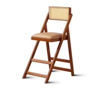 Portable Bamboo Folding Chair with Back Support Height 23.5in No Assembly Required Ideal for Home Kitchen Office DiningLightweight Bar Stool