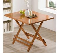 Portable Bamboo Folding Dining Table Square Lightweight Kitchen Table for Small Spaces Versatile 60x60cm (24x24inch) Dining & Living Room Furniture