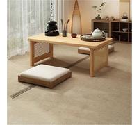 Portable Bamboo Japanese Coffee Table - Rattan Design Wooden Floor Table for Living Room, Tea, Office & Balcony - Solid Construction, Yellow, 27.5"x15.7"x11.8"