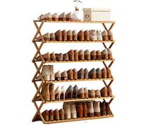 Portable Bamboo Shoe Rack - Foldable Free nding Shoe Sto Shelf for Entryway, Hallways, Outdoor, Living Room & Bedroom - No Inllat Required, Size A-100 * 25 * 100cm