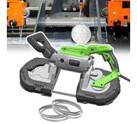 Portable Band Saw, Deep Cut Handheld Tool, 1100W Variable Speed, 0-45° Angle Cutting, Foldable, 1-6 Gear Adjustment, Speed 0.7-2.4m/s for Metal Cutting