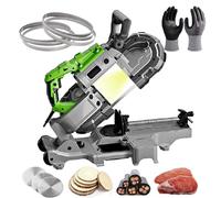 Portable Band Saw for Metal Cutting, Adjustable with Built-in LED Light, Includes Multiple Saw Blades and Gloves, Ideal for Copper, Aluminum, Steel, and Floor Materials