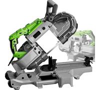 Portable Band Saw with Removable Alloy Steel Base, 120mm Deep Cut, 6-Speed Adjustment, 45/90° Angle Cutting, Cold Cutting with LED Light