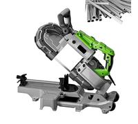 Portable Bandsaw, 1100W Electric Band Saw with Aluminum Base and 2 Size Saw Blade, Built in LED Light, Dual Switch, 12cm Cutting Width, 6-Speed Adjustment, for Copper, Aluminum, Steel