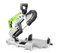 Portable Bandsaw, Band Saw for Cutting Metal, Aluminum Base with Wheel, Built in LED Light, 0-45° Bevel Cutting, 12cm Cutting Width, Dual Switch, for Woodworking, Small Workshops