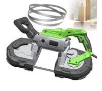 Portable Bandsaw Machine for Metal and Wood Cutting, 1100W High Power with 0-45° Mitre Angle, Includes Blades for Professional and DIY Workshop Projects