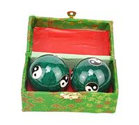 Portable Baoding Balls with Storage Box Durable for Kids Elderly Parents Green Tai Chi