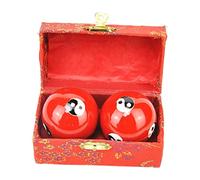 Portable Baoding Balls with Storage Box Durable for Kids Elderly Parents Red Tai Chi