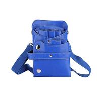 Portable Barber Scissors Waist Bag, Hairdressing Tool Storage Bag, PU Leather Scissors & Comb Carrier with Detachable Strap for Barbers and Stylists on the Go (Blue)