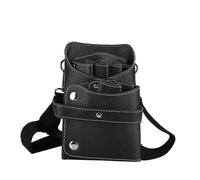 Portable Barber Scissors Waist Bag, Hairdressing Tool Storage Bag, PU Leather Scissors & Comb Carrier with Detachable Strap for Barbers and Stylists on the Go (Black)