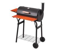 Portable Barrel Charcoal BBQ Grill Smoker with Side Shelves