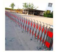Portable Barrier Gate Foldable Safety Gate 360° Mobile Stainless Steel Road Block Expandable 1.4x5m Ideal for Outdoor Events Driveways and Security Control