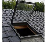 Portable Basement Flat Roof Escape Hatch Durable Large Aluminium Emergency Exit Lid 80° Opening Sun Room Playhouse Commercial Skylight Window W/Latch