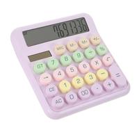 Portable Basic Calculator for Students and Cashiers with Grand Total | Plastic Build, Purple Simple Style, Addition Subtraction Multiplication Division, for Receipts and Math Worksheets