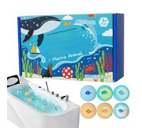 Portable Bath Balls, Body Cleanser Toy Inside, 3 Inches Sea Theme Bubble Shower Ball with Fun Surprise, Gentle Foam Bath Bombs with Relaxing Fragrance, Home Travel Bathroom SPA for Kids Self Care