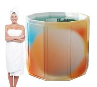 Portable Bath Tub - High Spray Shower Basin, Put Down The Laundry Tub | Travel Bath Canister For Kids Adults, Fold For Hot Soak, Compact Cabin Apartment Spa Use