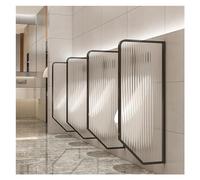 Portable Bathroom Partition Urinal Privacy Divider Translucent Glass Panel with Stainless Steel Frame Ideal for Public Spaces Hotels & Restrooms Durable Protection Screen