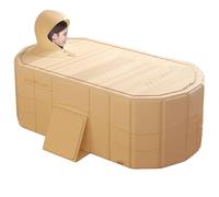 Portable Bathtub Adult, Large Capacity Soaking Bathtub Folding, Reusable Bathroom SPA Tub Single Person Hot Tub for Home Travel