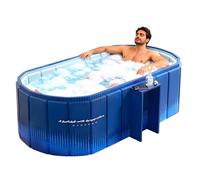 Portable Bathtub for Adult 59" Large Collapsible Cold Plunge Bathtub Foldable No Installation Ice Bath Tub for Shower Stall, Bathroom Hot SPA Soaking Standing Tub